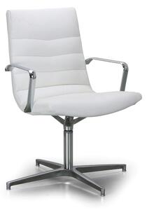 Kožená konferenční židle PROKURIST, bílá