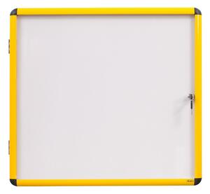 Vnitřní vitrína s bílým magnetickým povrchem, žlutý rám, 500 x 674 mm (4xA4)