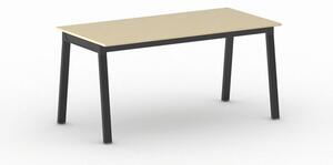 Kancelářský pracovní stůl PRIMO BASIC, černá podnož, 1600 x 800 mm, grafitová