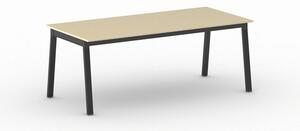 Kancelářský pracovní stůl PRIMO BASIC, černá podnož, 2000 x 900 mm, šedá