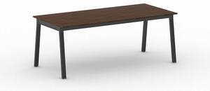 Kancelářský pracovní stůl PRIMO BASIC, černá podnož, 2000 x 900 mm, ořech