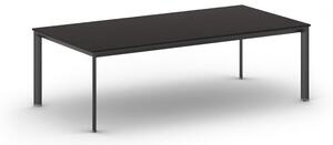 Kancelářský stůl PRIMO INVITATION, černá podnož, 2400 x 1200 mm, wenge