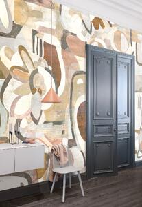 Hnědo-béžová grafická vliesová fototapeta na zeď, DG3WAR1012, Wall Designs III, Khroma by Masureel