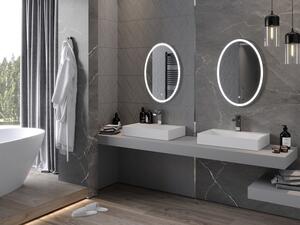 Mexen Elz podsvícené koupelnové zrcadlo 50 x 70 cm, LED 6000K, ventilátor