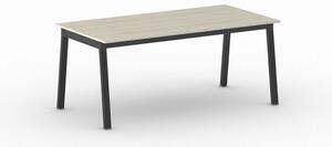 Kancelářský pracovní stůl PRIMO BASIC, černá podnož, 1800 x 900 mm, dub přírodní