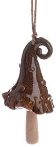 Keramický zvonek Klobouk hnědá, 38 x 9 cm