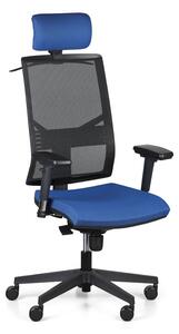 Kancelářská židle OMNIA s opěrkou hlavy, modrá