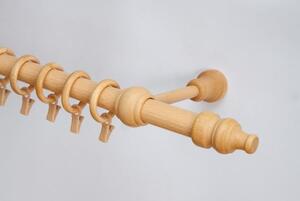 Dřevěná záclonová tyč jednořadá Buk Favorite 28 mm Délka (m): 1,5