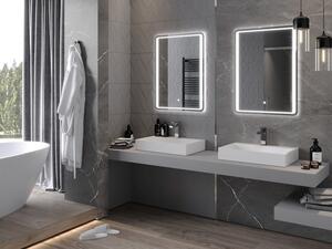 Mexen Zusa podsvícené koupelnové zrcadlo 60 x 80 cm, LED 6000K, ventilátor