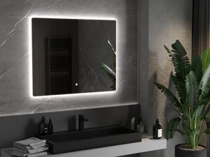 Mexen Sun podsvícené koupelnové zrcadlo 100 x 80 cm, LED 6000K, ventilátor