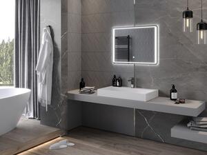 Mexen Zusa podsvícené koupelnové zrcadlo 80 x 60 cm, LED 6000K, ventilátor