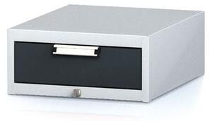 Alfa 3 Závěsný dílenský box na nářadí k pracovním stolům MECHANIC, 1 zásuvka, 480 x 600 x 218 mm, antracitové dveře