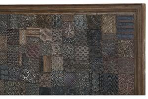 Dřevěný panel z mangového dřeva vyskládaný ze starých raznic, 91x9x153cm