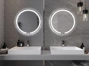 Mexen Rose podsvícené koupelnové zrcadlo 70 x 70 cm, LED 6000K, ventilátor