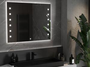 Mexen Ner podsvícené koupelnové zrcadlo 100 x 80 cm, LED 6000K, ventilátor