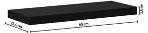 5five - Nástěnná police HYLE 60x24 cm černá
