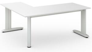 Rohový kancelářský psací stůl PRIMO FLEXIBLE L, 1800 x 1600 mm, bílá