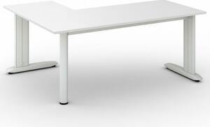 Rohový kancelářský psací stůl PRIMO FLEXIBLE L, 1800 x 1400 mm, bílá