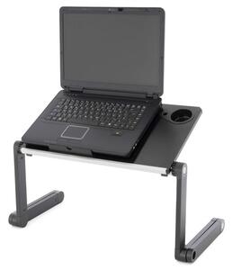 Divero 71765 ﻿Notebookový stolek s USB větrákem - stříbrnočerný