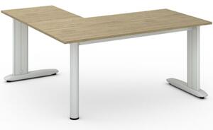 Rohový kancelářský psací stůl PRIMO FLEXIBLE L, 1600 x 1600 mm, dub přírodní