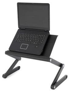 Divero Stolek na laptop nastavitelný s větracími štěrbinami - černý