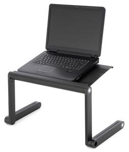 Divero Stolek na laptop nastavitelný s větracími štěrbinami - černý