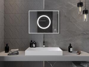 Mexen Koga podsvícené koupelnové zrcadlo 80 x 60 cm, LED 6000K, ventilátor