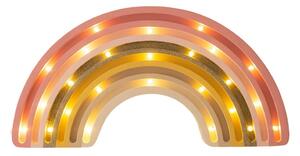 Barevná stolní lampa z borovicového dřeva Little Lights Rainbow, šířka 35 cm