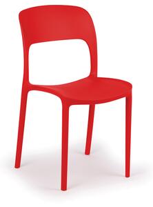 Designová plastová jídelní židle REFRESCO, červená