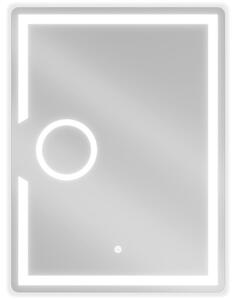 Mexen Onyx podsvícené koupelnové zrcadlo s kosmetickým zrcátkem 60 x 80 cm, LED 6000K, ventilátor