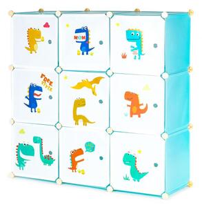Dětská modulární skříň DINO 9 polic