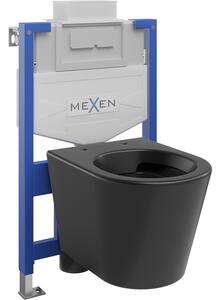Mexen WC podomítkový set Felix XS-U stojan s WC mísou Rico, Matná černá