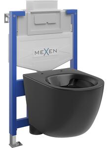 Mexen WC podomítkový set Felix XS-U stojan s WC mísou Lena, Matná černá
