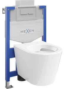 Mexen WC podomítkový set Felix XS-U stojan s WC mísou Rico, Bílá