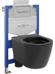 Mexen WC podomítkový set Felix XS-U stojan s WC mísou Carmen, Matná černá