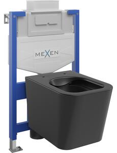 Mexen WC podomítkový set Felix XS-U stojan s WC mísou Teo, Matná černá