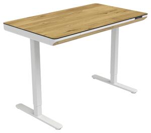 PSACÍ STŮL, bílá, dub artisan, 120/70/73-118 cm Xora - Kancelářské stoly