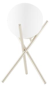 Bílá stolní lampa se skleněným stínidlem Westwing Collection Erik, výška 33 cm