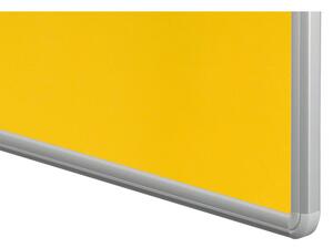 Textilní nástěnka ekoTAB v hliníkovém rámu, 900 x 600 mm, žlutá