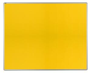 Textilní nástěnka ekoTAB v hliníkovém rámu, 150x120 cm, žlutá