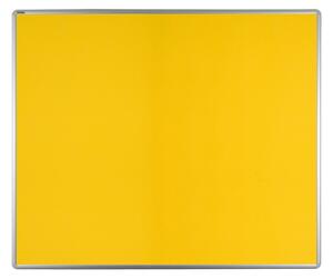 Textilní nástěnka ekoTAB v hliníkovém rámu, 120x90 cm, žlutá