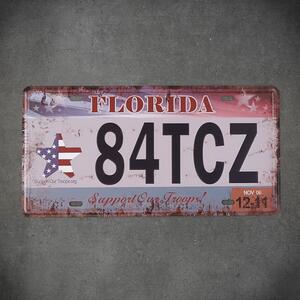 Kovová cedule registrační značka USA 84TCZ
