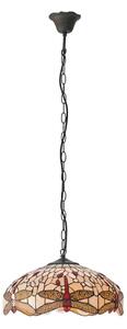 Endon 70824 - Lustr na řetězu Tiffany DRAGONFLY 3xE27/60W/230V pr. 41 cm