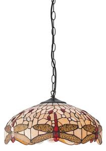 Endon 70824 - Lustr na řetězu Tiffany DRAGONFLY 3xE27/60W/230V pr. 41 cm