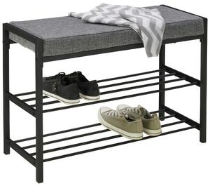 LAVICE S BOTNÍKEM, černá, tmavě šedá, 80/52/30 cm Carryhome - Regály na boty
