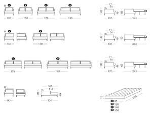 DAVE - modulární rohová sedací souprava s rozkládací postelí