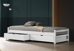 Jednolůžková postel s úložným prostorem BUSTA 90, bílá