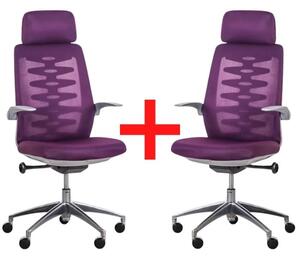 Kancelářská židle se síťovaným opěrákem SITTA GREY 1+1 ZDARMA, fialová