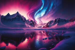 DIMEX | Vliesová fototapeta na zeď Aurora MS-5-AI-0022 | 375 x 250 cm | černá, fialová, modrá, růžová