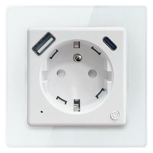Immax NEO 07544L - Chytrá zásuvka E 16A/230V + 1xUSB-A+1xUSB C PD 20W Wi-Fi